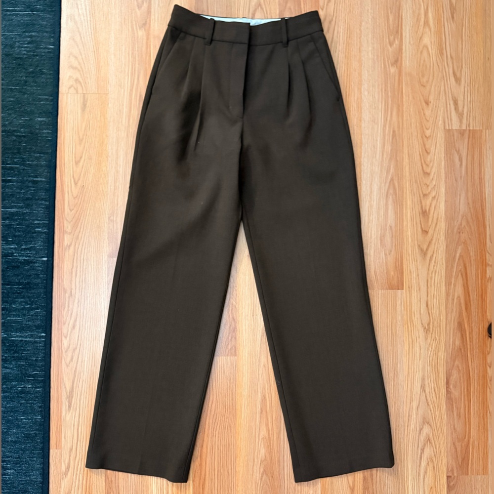Aritzia The Effortless Dark Brown Dress Pants
